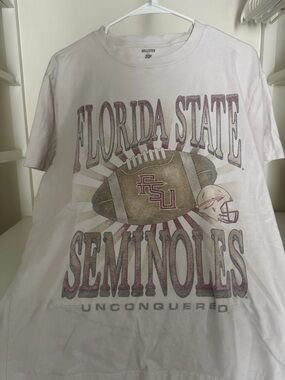 Hollister White Florida State Seminoles Football Graphic Tee Relaxed Fit
